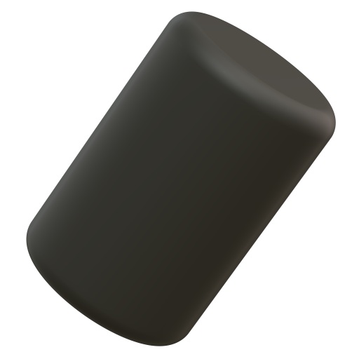 3-D cylinder black