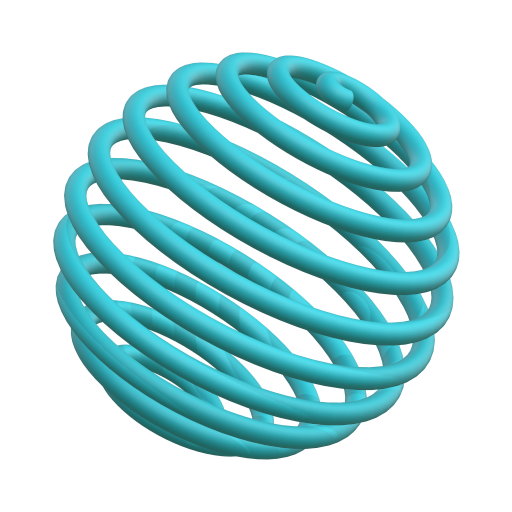 3-D sphere/spring in teal