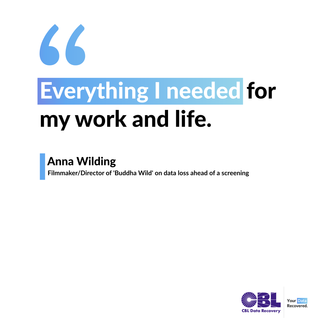 “Everything I needed for my work and life” Anna Wilding filmmaker/director on data loss ahead of a screening