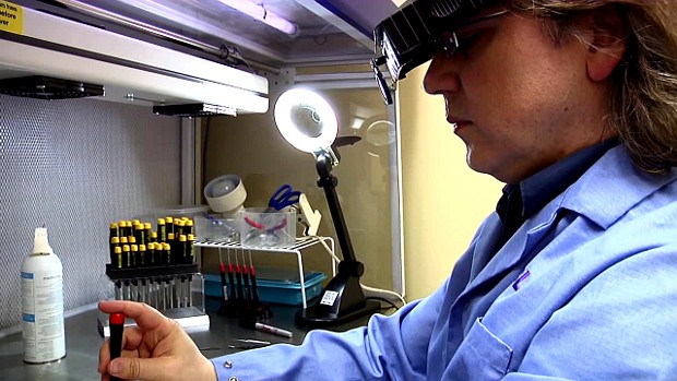 Working at the clean room bench