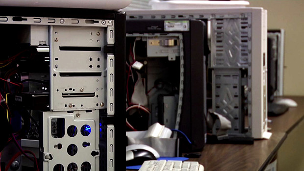 Mirroring stations to make a complete image of a hard drive before attempting to recover any data.